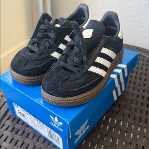 Adidas Handball Spezial Black Suede Toddler Sneaker